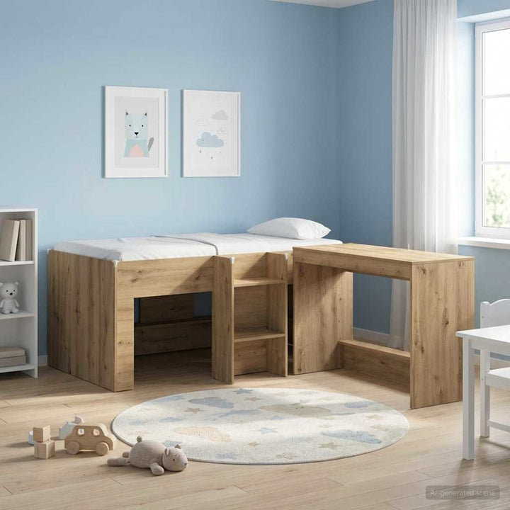 Børns høje sengestel 2 pcs Artisan-eg 163 x 101,1 x 68,5 cm