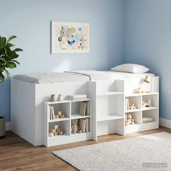Børns høje sengestel 2 pcs Hvid 90 x 190 cm Konstrueret træ