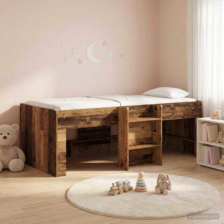 Børns høje sengestel 2 pcs Gammelt træ 90 x 190 cm