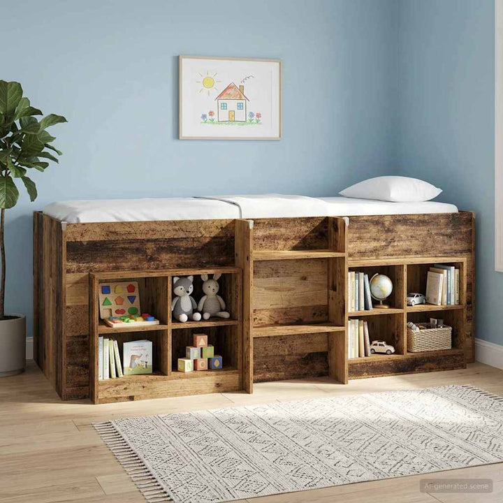 Børns høje sengestel 2 pcs Gammelt træ 90 x 190 cm
