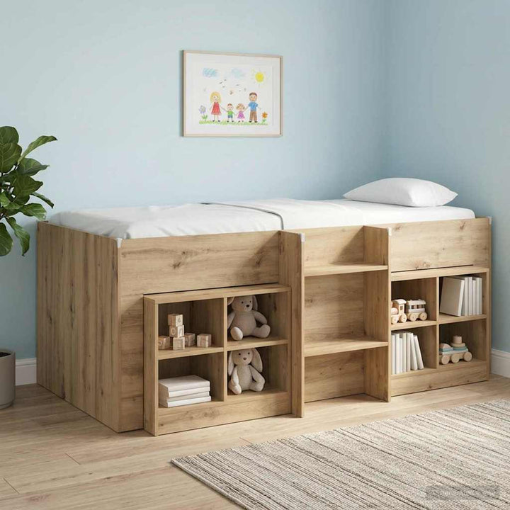 Børns høje sengestel 2 pcs Artisan-eg 90 x 190 cm