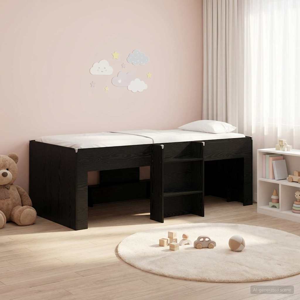 Børns høje sengestel 2 pcs Sort eg 193 x 96,1 x 68,5 cm