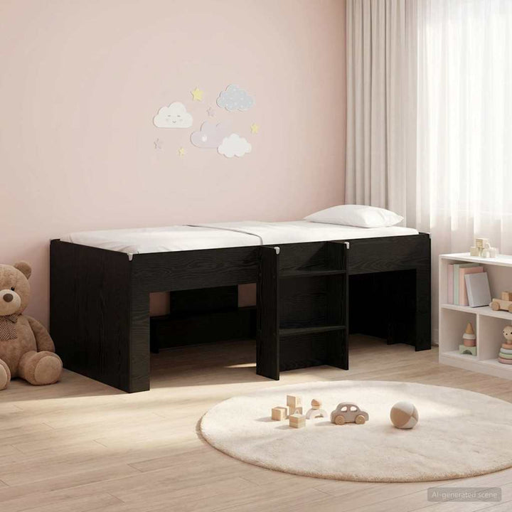 Børns høje sengestel 2 pcs Sort eg 193 x 96,1 x 68,5 cm