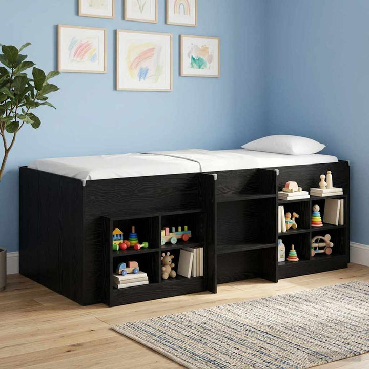Børns høje sengestel 2 pcs Sort eg 193 x 96,1 x 68,5 cm