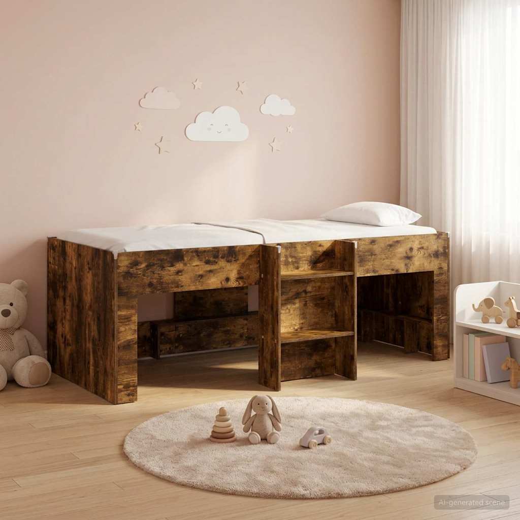 Børns høje sengestel 2 pcs Røget eg 193 x 96,1 x 68,5 cm