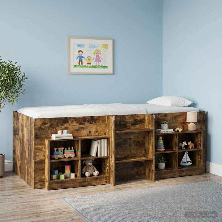 Børns høje sengestel 2 pcs Røget eg 193 x 96,1 x 68,5 cm