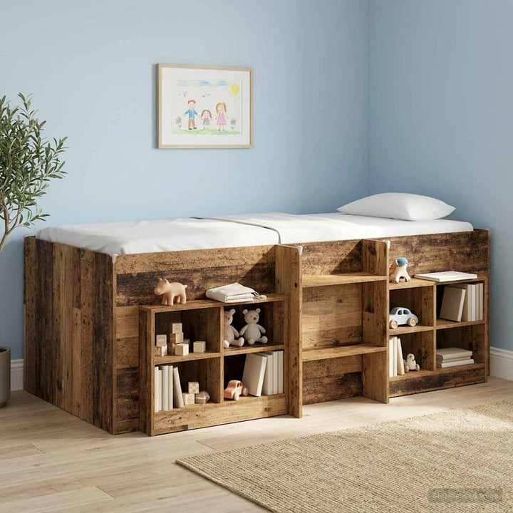Børns høje sengestel 2 pcs Gammelt træ 193 x 96,1 x 68,5 cm
