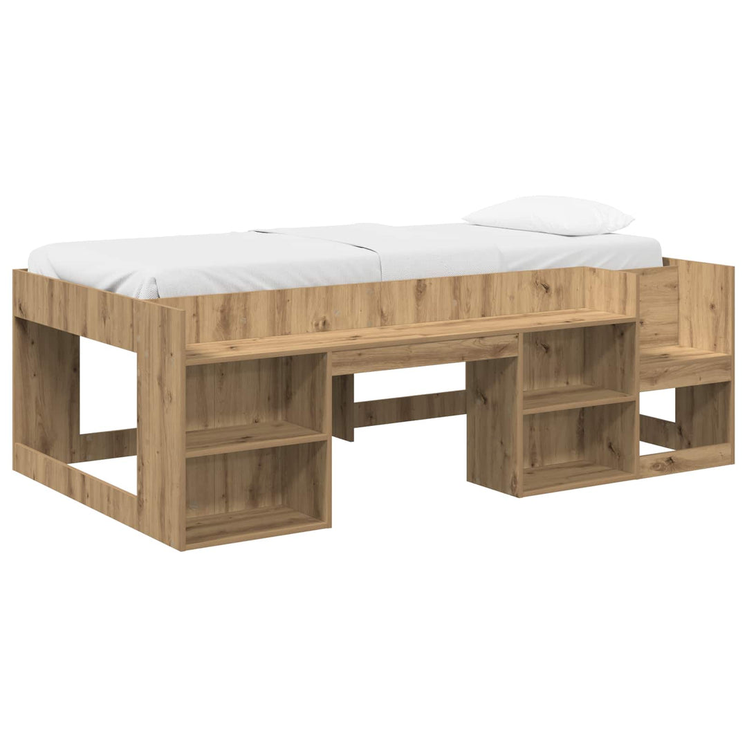 Børneseng med opbevaring Artisan-eg 80 x 200 cm Konstrueret træ