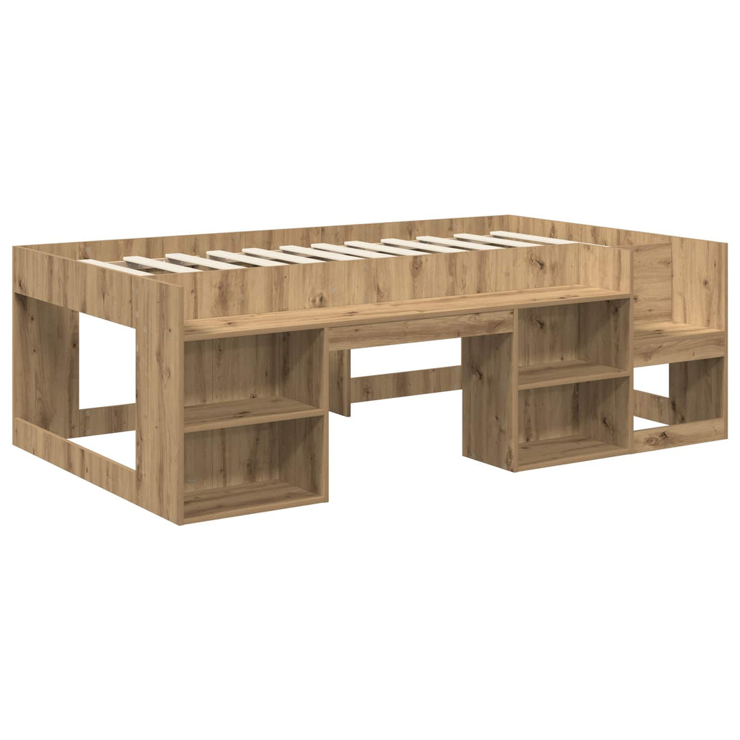 Børneseng med opbevaring Artisan-eg 80 x 200 cm Konstrueret træ