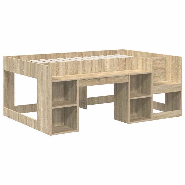 Børneseng med opbevaring Sonoma-eg 80 x 160 cm Konstrueret træ