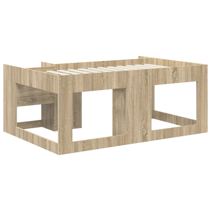 Børneseng med opbevaring Sonoma-eg 80 x 160 cm Konstrueret træ
