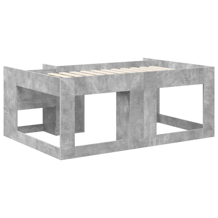 Børneseng med opbevaring Betongrå 80 x 160 cm Konstrueret træ