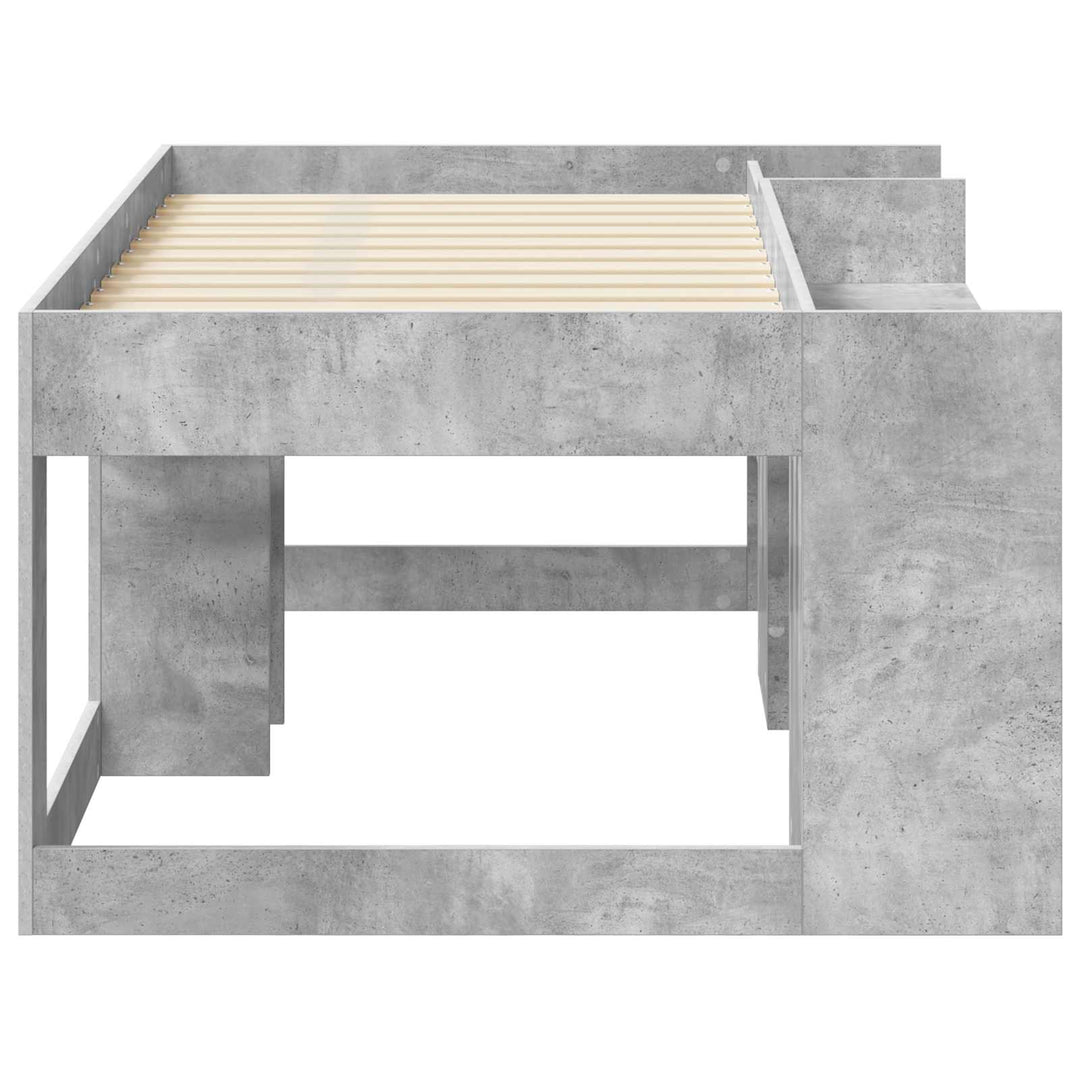 Børneseng med opbevaring Betongrå 80 x 160 cm Konstrueret træ