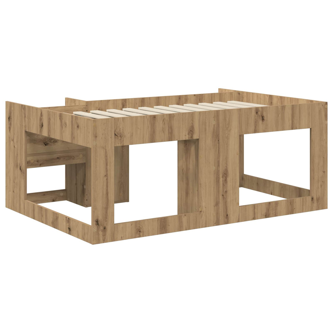 Børneseng med opbevaring Artisan-eg 80 x 160 cm Konstrueret træ