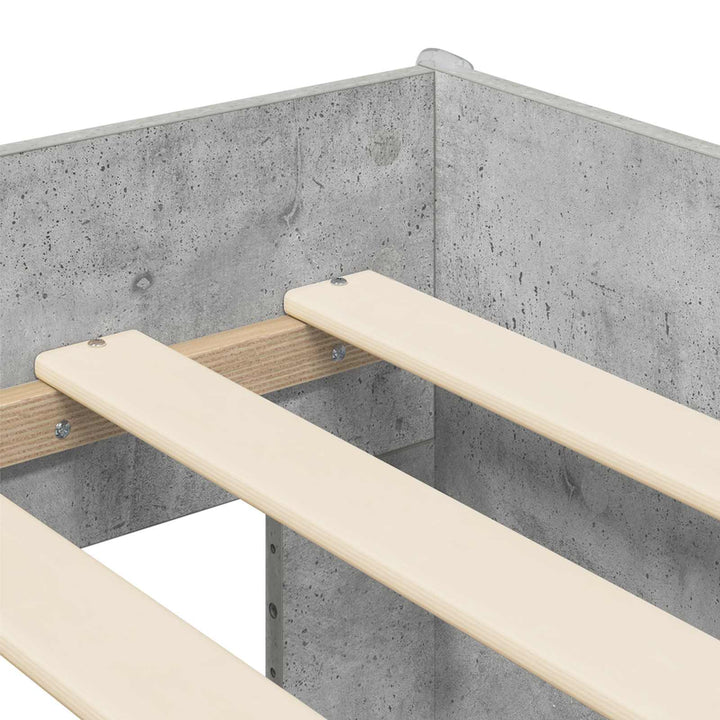 Børneseng med opbevaring Betongrå 90 x 190 cm Konstrueret træ