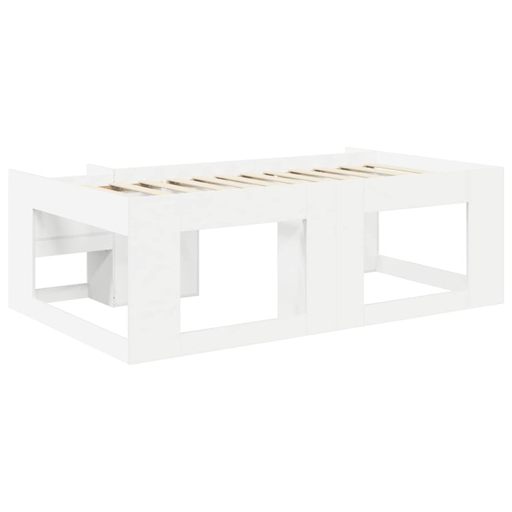Børneseng med opbevaring Hvid 75 x 190 cm Konstrueret træ