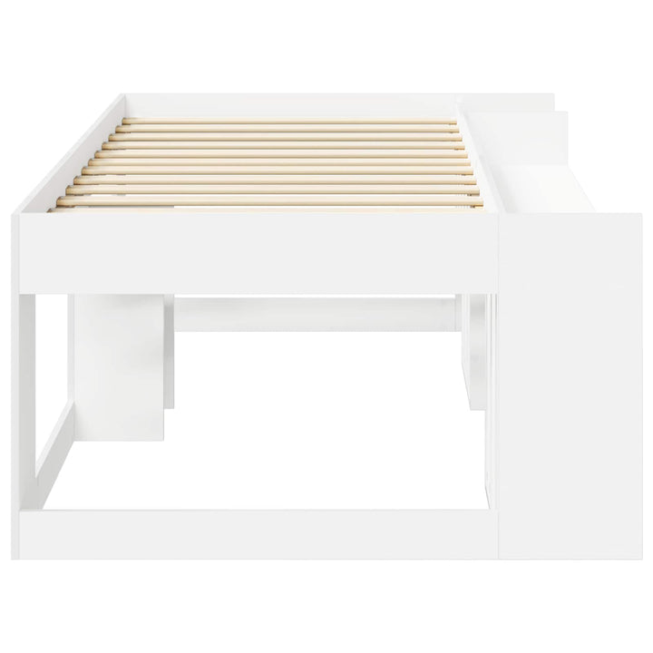Børneseng med opbevaring Hvid 75 x 190 cm Konstrueret træ