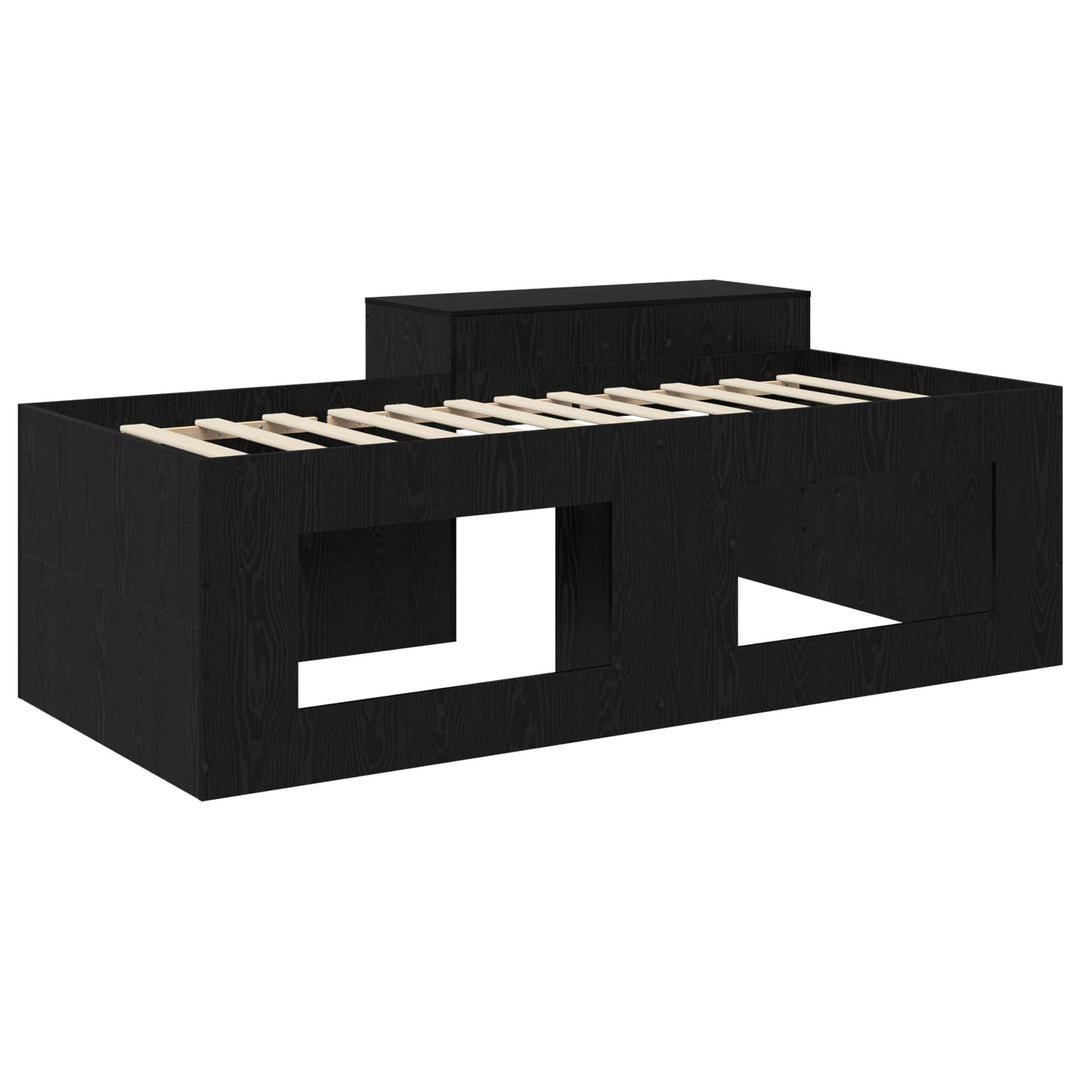 Børneseng med skrivebord Sort 80 x 200 cm Konstrueret træ