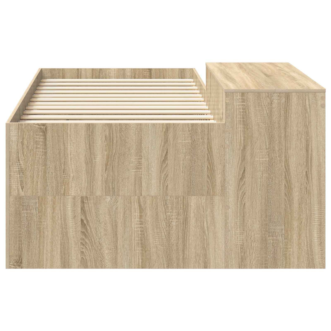 Børneseng med skrivebord Sonoma-eg 80 x 200 cm Konstrueret træ