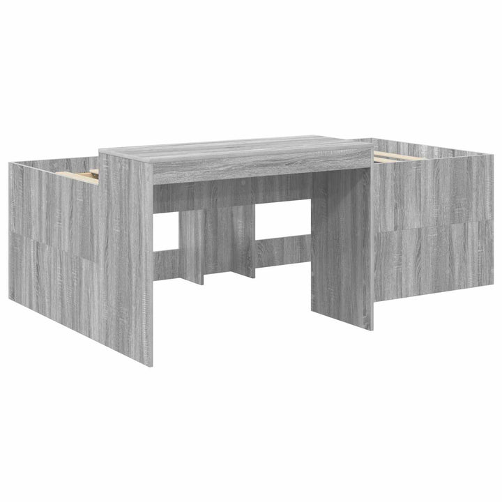 Børneseng med skrivebord Grå Sonoma 80 x 200 cm Konstrueret træ