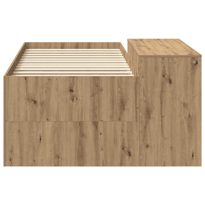 Børneseng med skrivebord Artisan-eg 80 x 200 cm Konstrueret træ
