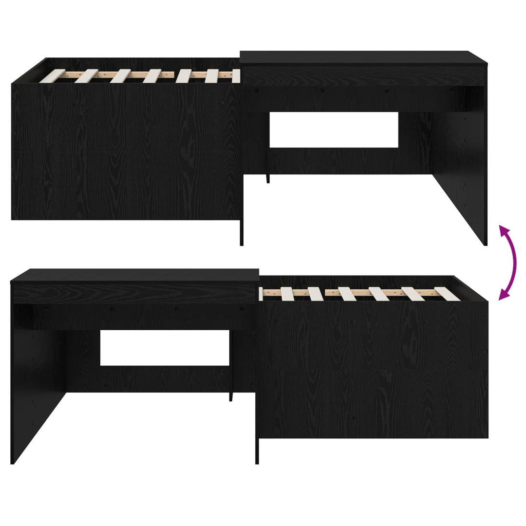 Børneseng med skrivebord Sort 90 x 200 cm Konstrueret træ
