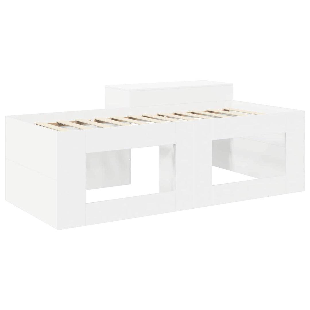 Børneseng med skrivebord Hvid 98,5 x 200 cm Konstrueret træ