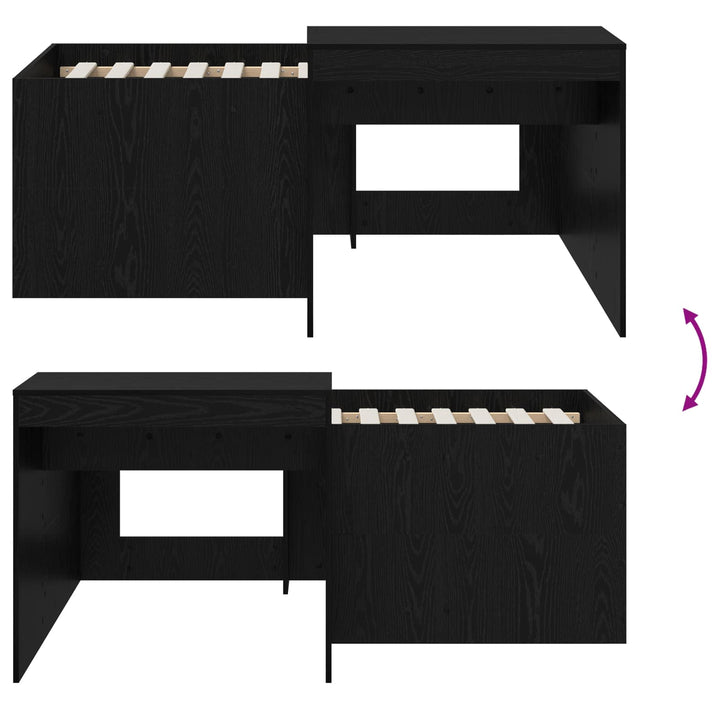 Børneseng med skrivebord Sort 80 x 160 cm Konstrueret træ