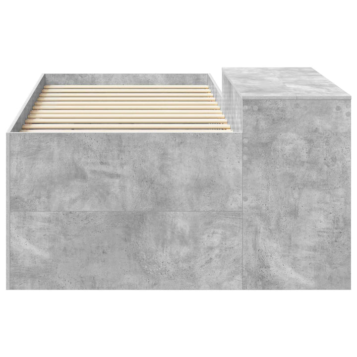 Børneseng med skrivebord Betongrå 75 x 190 cm Konstrueret træ