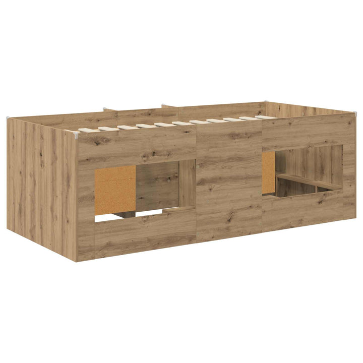 Loft seng ramme med skab 3 stk. Artisan-eg Konstrueret træ