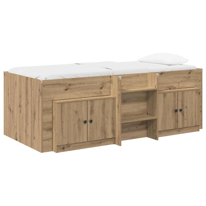 Loft seng ramme med skab 3 pcs Artisan-eg Konstrueret træ