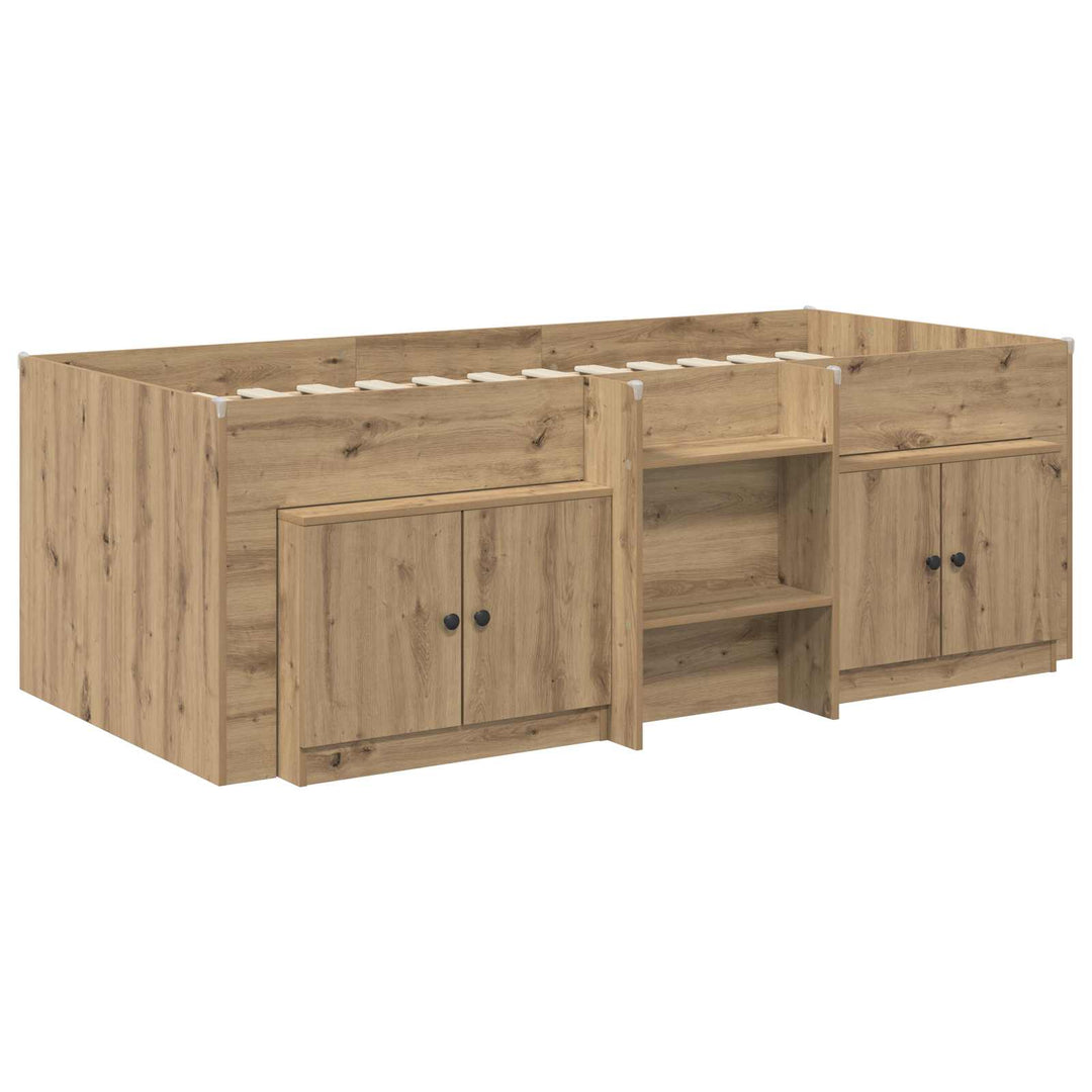Loft seng ramme med skab 3 pcs Artisan-eg Konstrueret træ
