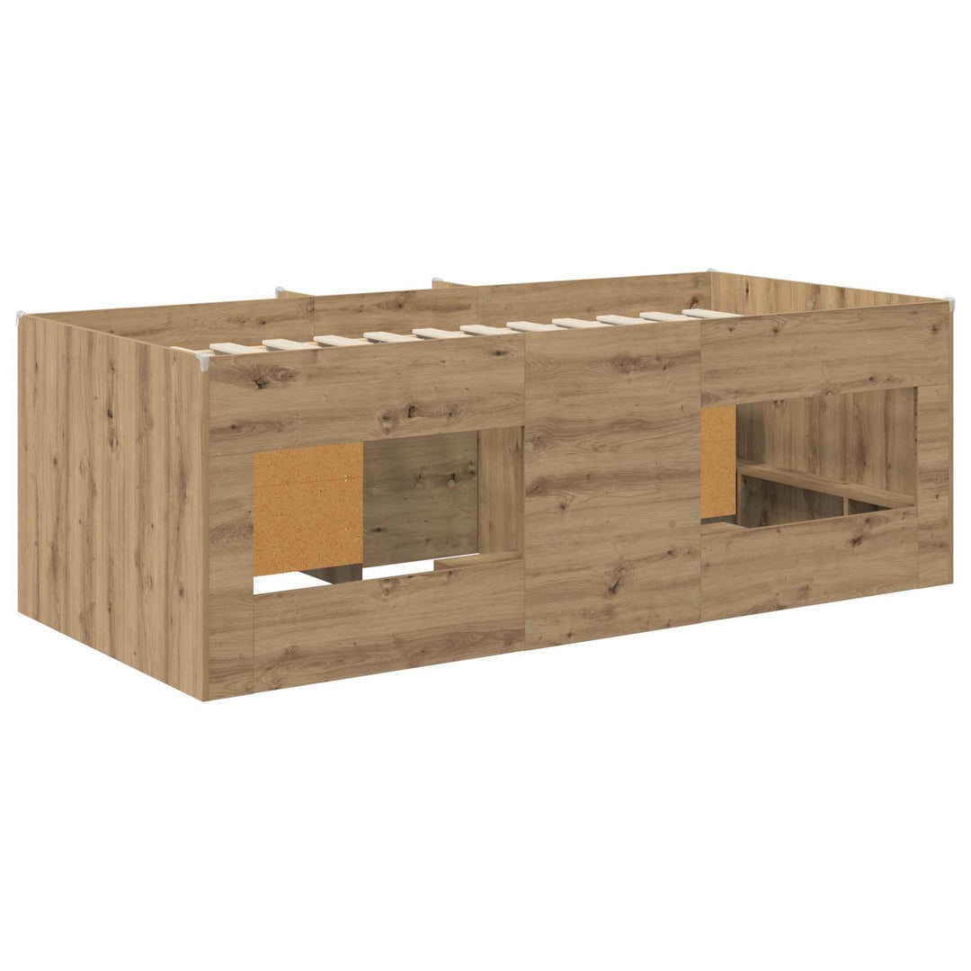 Loft seng ramme med skab 3 pcs Artisan-eg Konstrueret træ