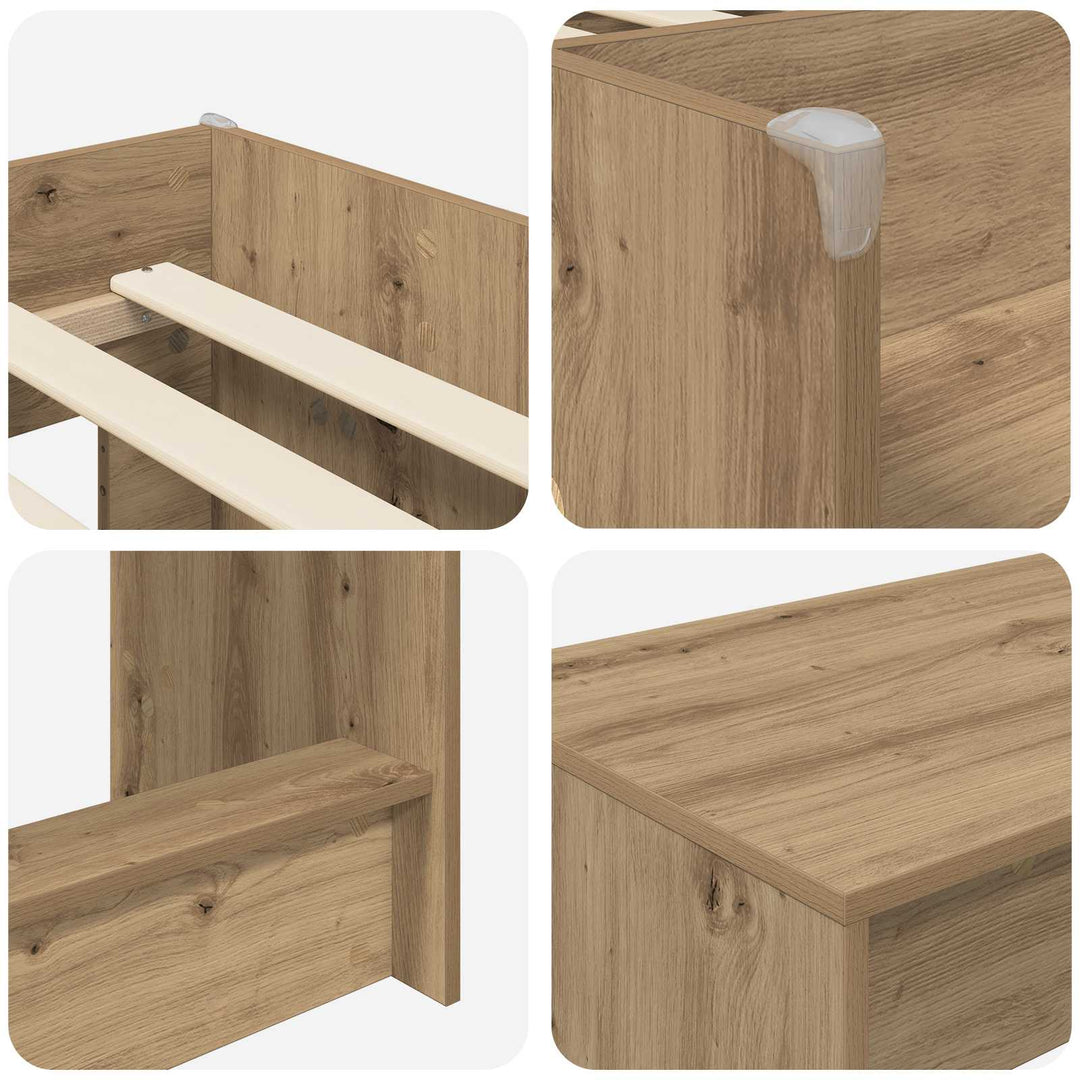 Sengestel med Skrivebord 2 stk. Artisan-eg Konstrueret træ