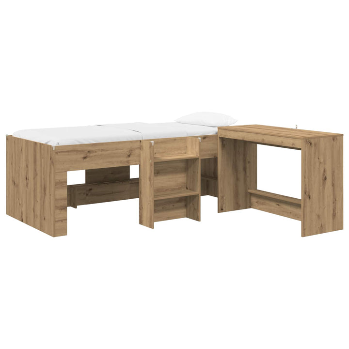 Sengestel med Skrivebord 2 stk. Artisan-eg Konstrueret træ