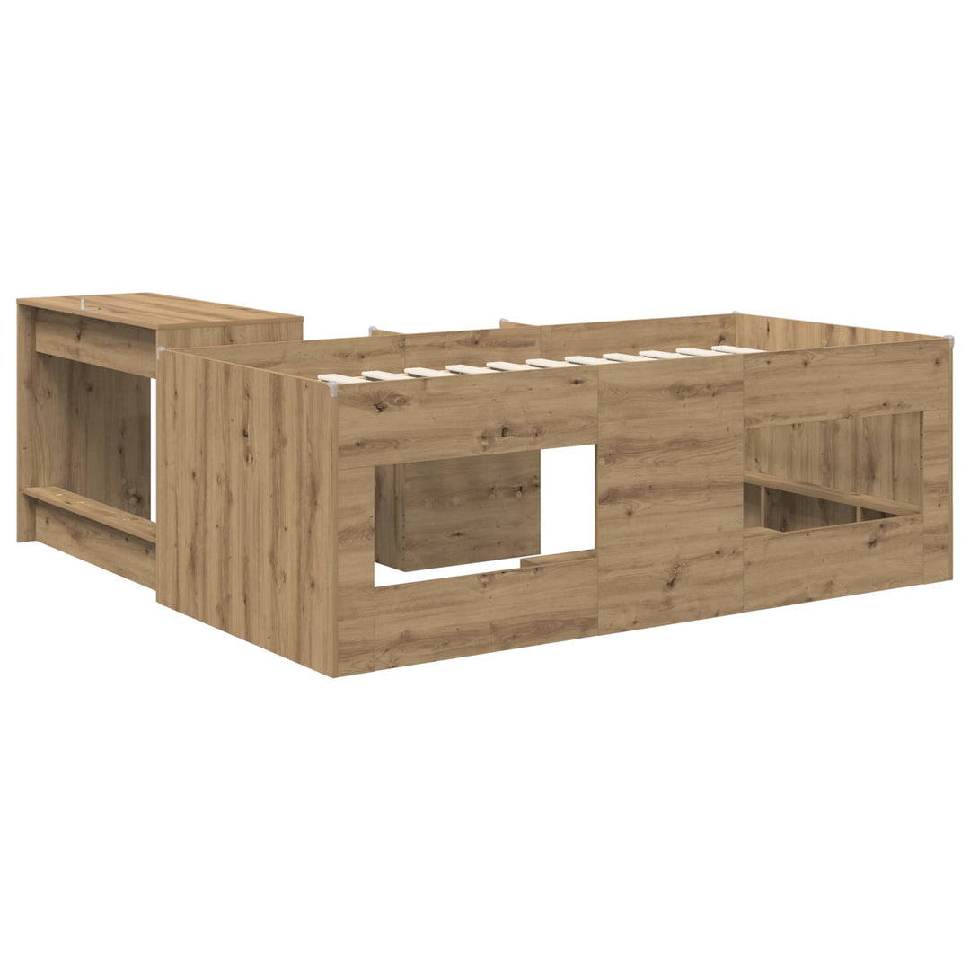 Sengestel med Skrivebord 2 stk. Artisan-eg Konstrueret træ