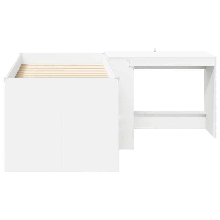 Børneseng med skrivebord Hvid 80 x 160 cm Konstrueret træ