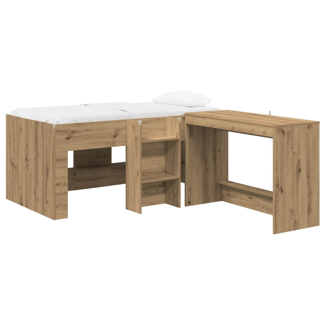 Børneseng med skrivebord 2 stk. Artisan-eg Konstrueret træ