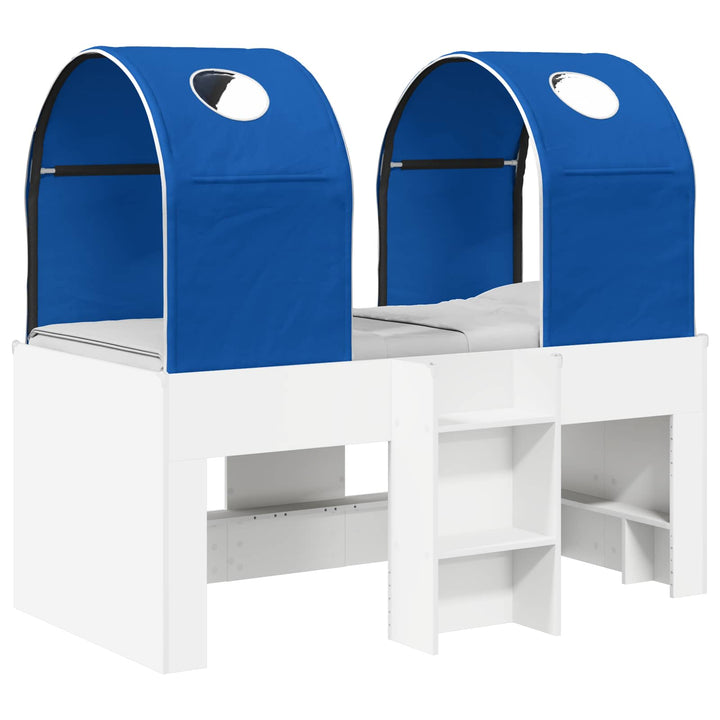 Seng med Tunnel 4 pcs Hvid og blå Konstrueret træ