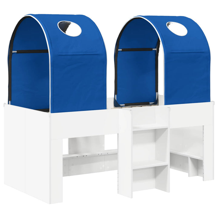 Seng med Tunnel 4 pcs Hvid og blå Konstrueret træ