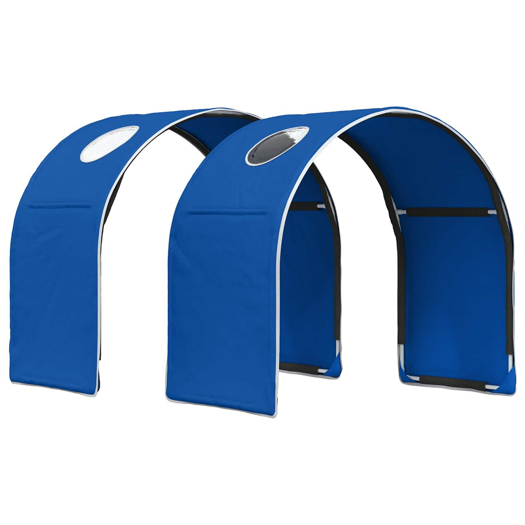 Seng med Tunnel 4 pcs Hvid og blå Konstrueret træ