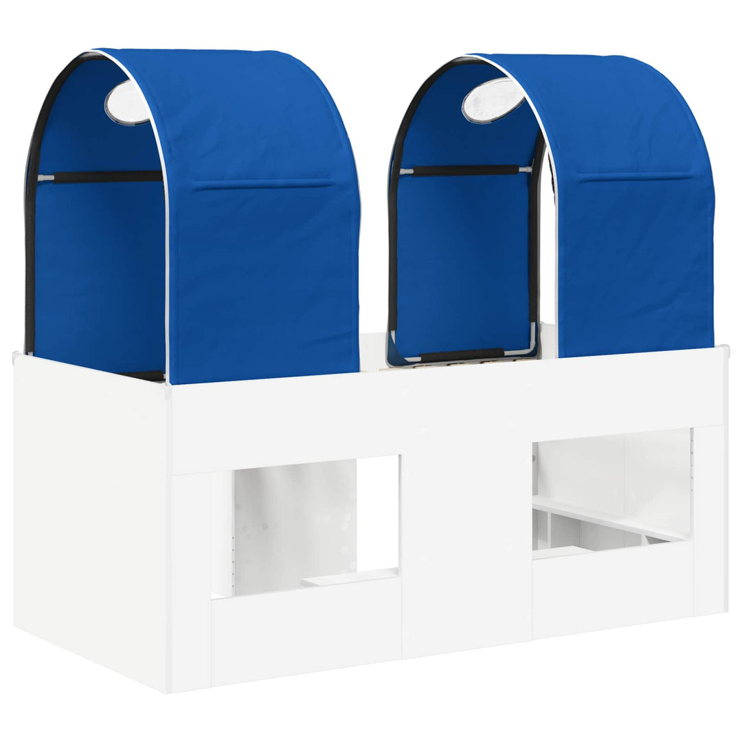 Seng med Tunnel 4 pcs Hvid og blå Konstrueret træ