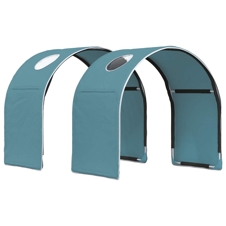 Seng med Tunnel 4 pcs Hvid og lyseblå Konstrueret træ