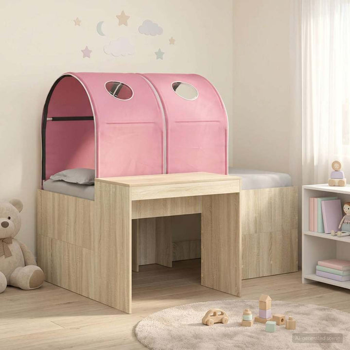Seng med Tunnel 3 stk. Artisian Eg og Pink Konstrueret træ