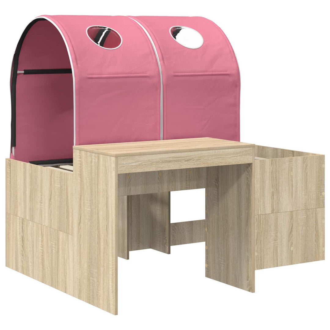 Seng med Tunnel 3 stk. Artisian Eg og Pink Konstrueret træ