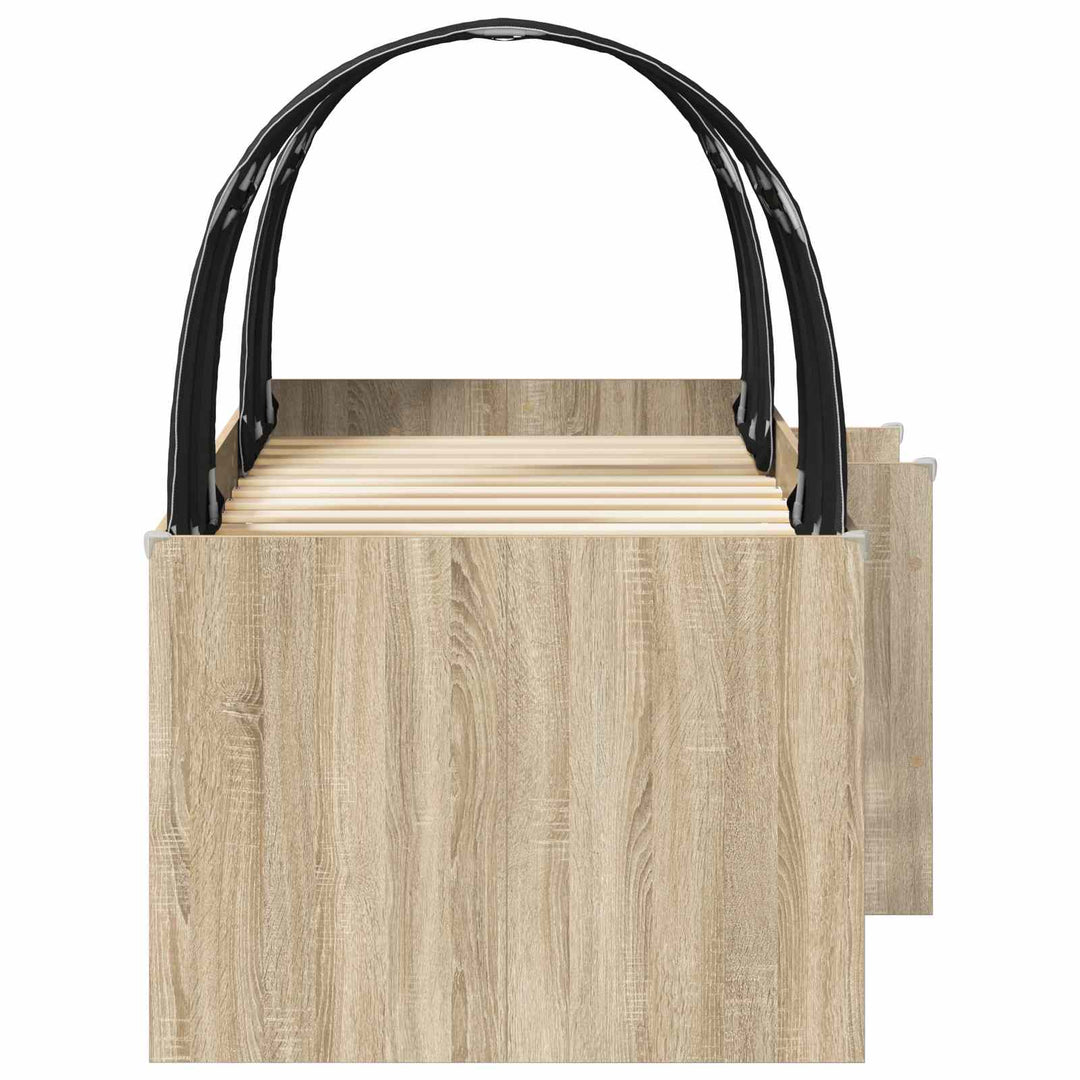 Kids'høj seng med tunnel 3 stk. Sonoma-eg og sort