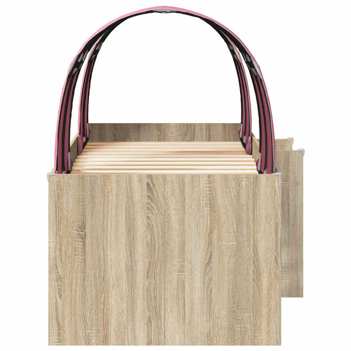 Seng med Tunnel 4 pcs Sonoma og Pink Konstrueret træ