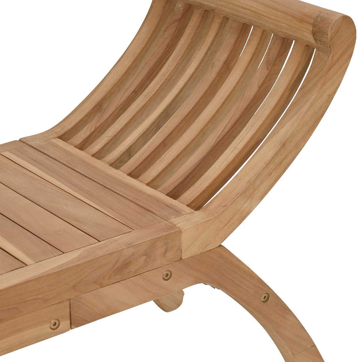 Havebænk 2 -Seater 126 cm Massiv Teaktræ Naturfarvet