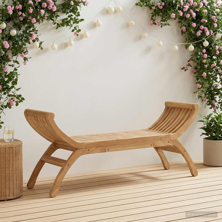 Havebænk 2 -Seater 126 cm Massiv Teaktræ Naturfarvet