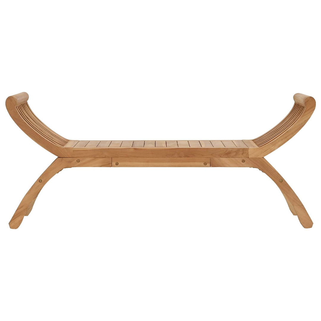 Havebænk 2 -Seater 126 cm Massiv Teaktræ Naturfarvet